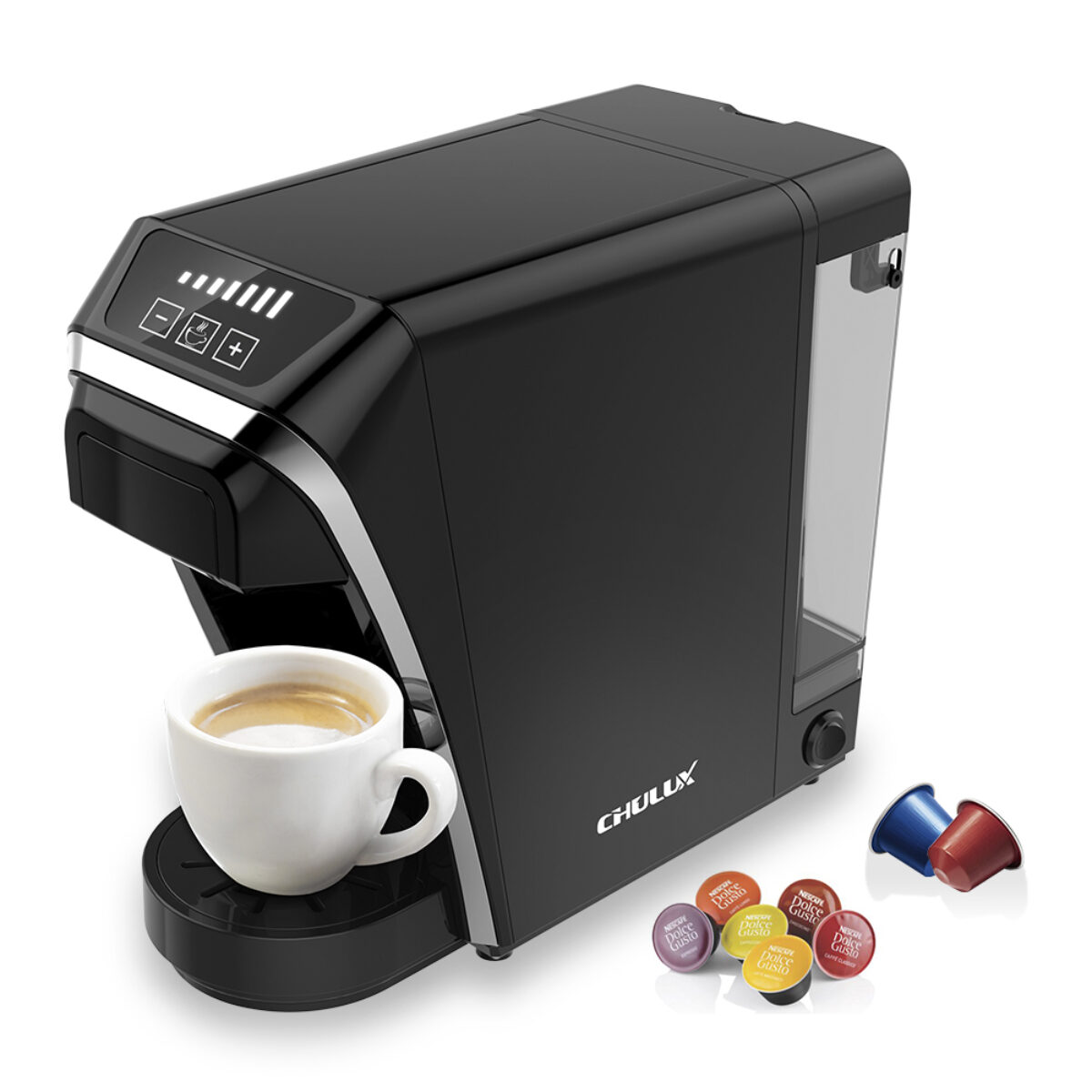 kompatibel mit Nespresso und Dolce Gusto CHULUX Multifunktionale Kapselkaffeemaschine
