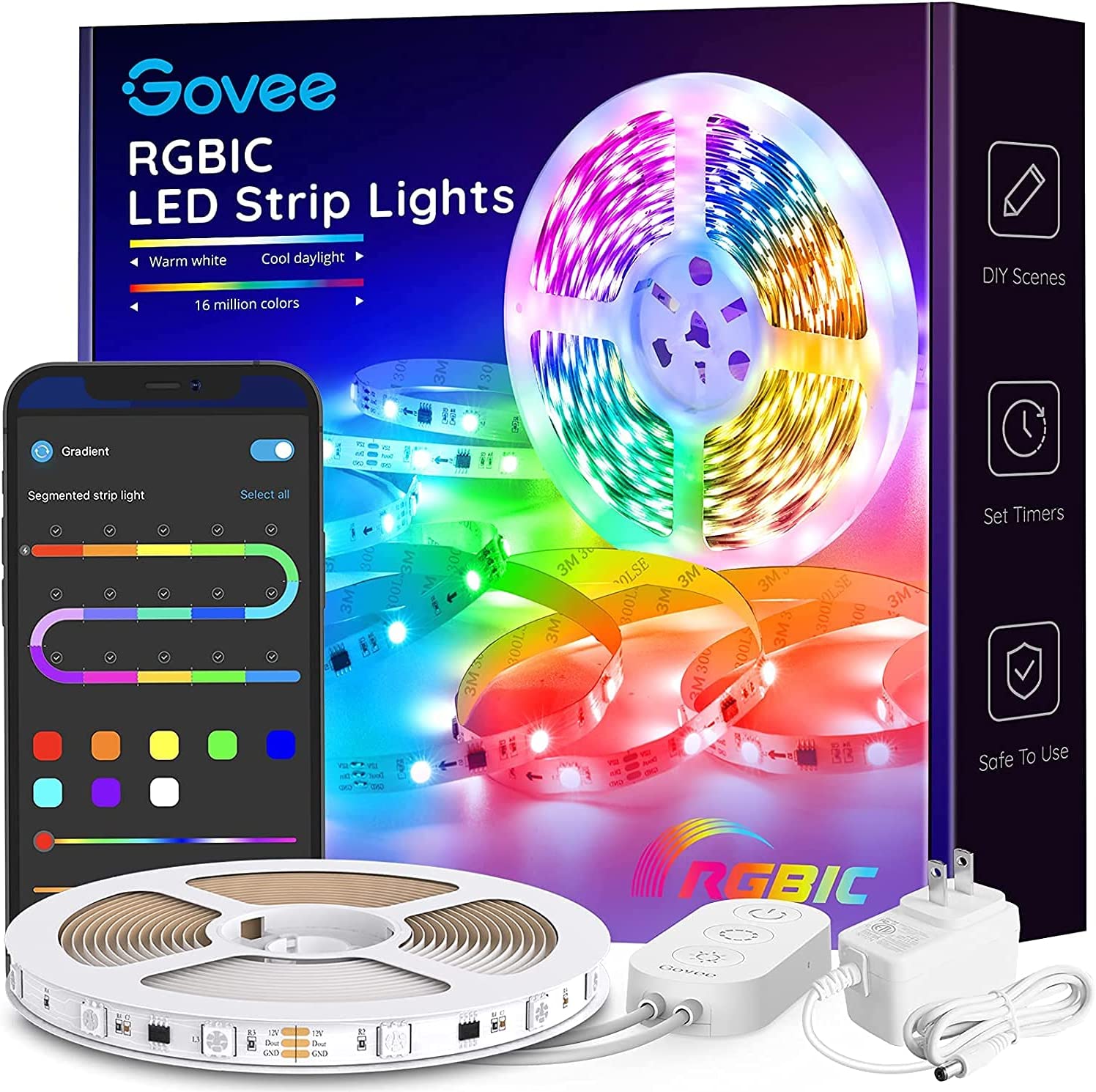 Govee LED Strip Lights, 16.4Ft RGB LED Light Strip with Remote