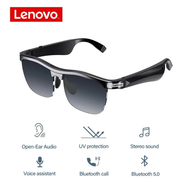 Lenovo Thinkplus MG10 Smart Eyewear with Bluetooth Open Ear Speaker, Black